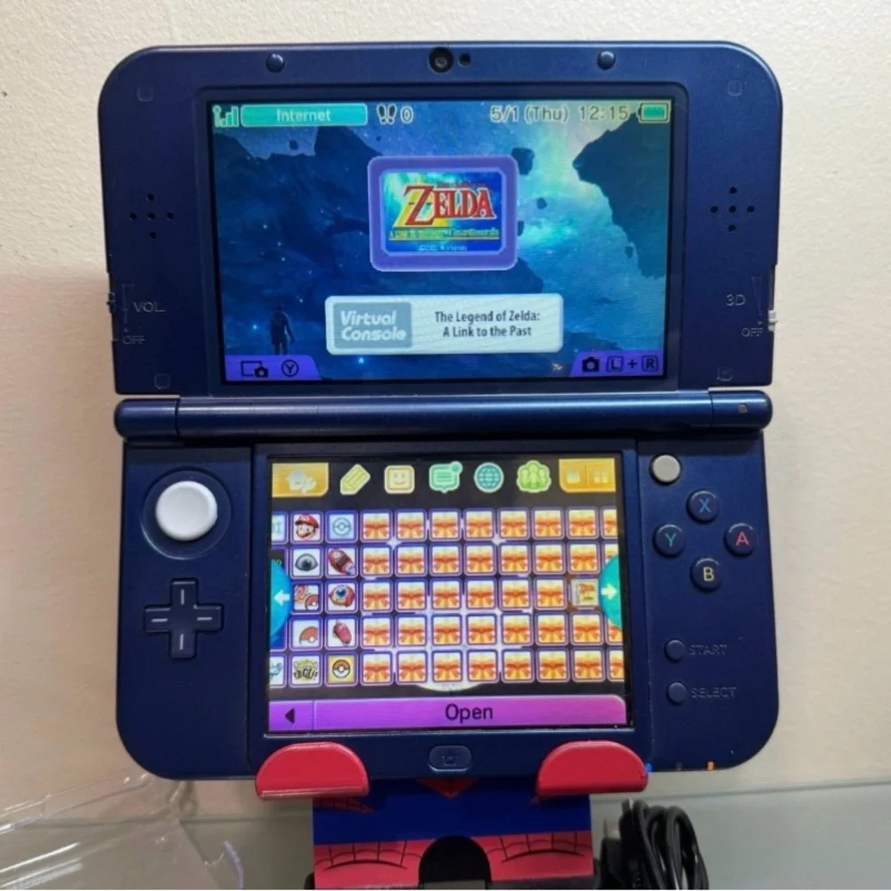 IPS Nintendo NEW 3DS XL / LL in Metallic Blue + 64gb + games + charger